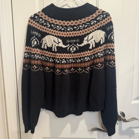 FREE‎ PEOPLE Nellie Fair Isle Elephant Sweater size Medium - Picture 6 of 11